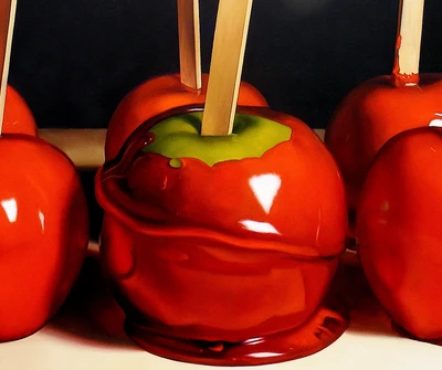 abstract, apples, candy apples, food, red