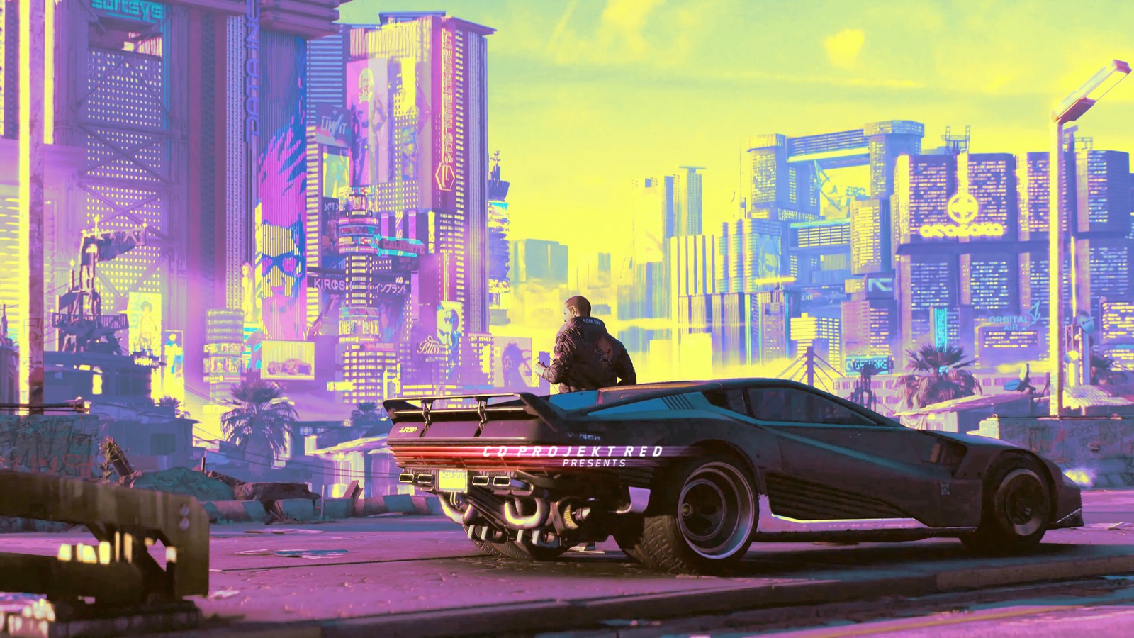 Скачать обои cyberpunk 2077, видеоигра, v, машина