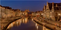 Nighttime Reflections along the Canals of Bruges