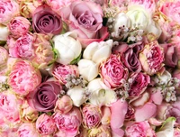 Elegant Pink Floral Bouquet with Garden Roses and Peonies