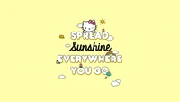 spread sunshine, hello kitty background, yellow background, hello kitty quotes, sanrio wallpaper