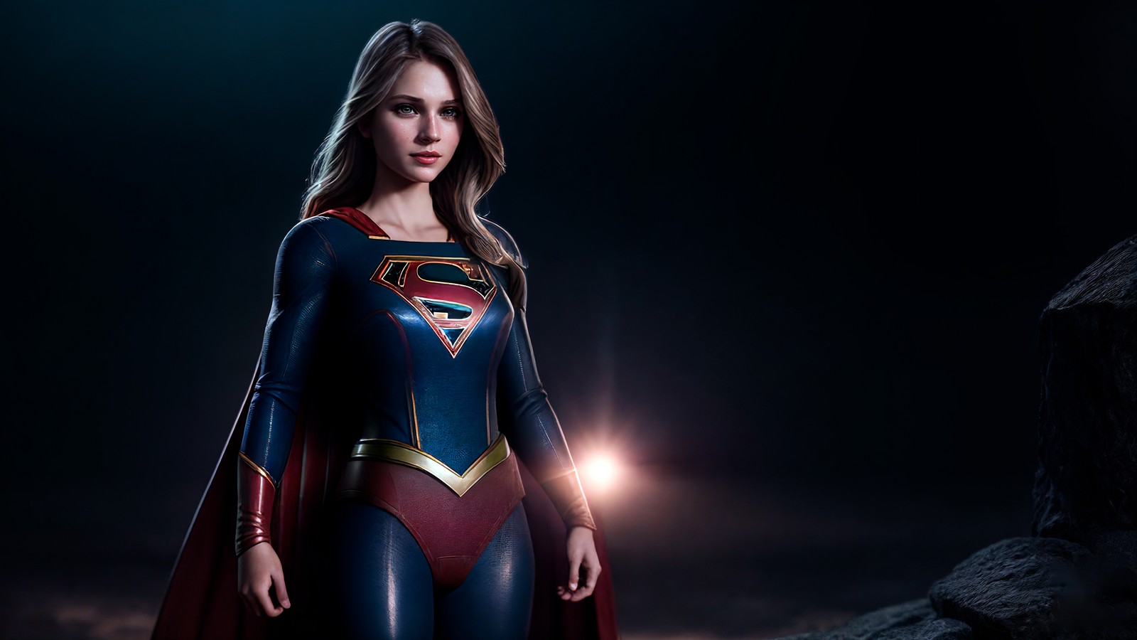 Скачать обои супердевушка, supergirl, искусство ии, ai art, графика cgi