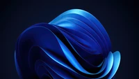 Vagues bleues abstraites sur un fond sombre - Fond d'écran 4K de Windows 11