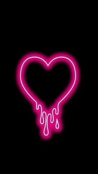 drip, heart, love, neon, pink