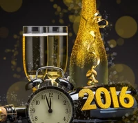 Celebrating the New Year 2016 with Champagne and Festive Cheers