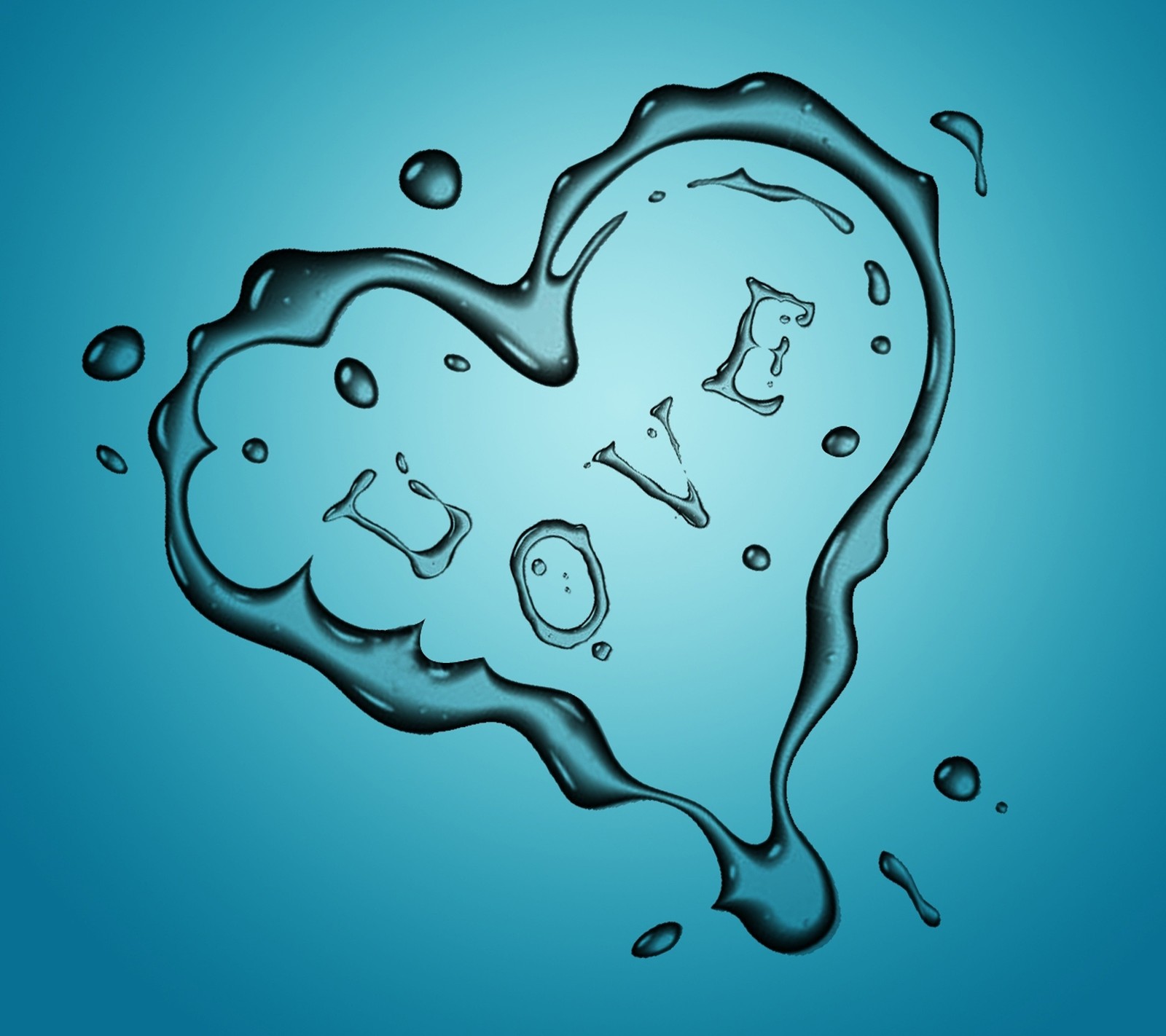 Un primer plano de un corazón hecho de agua con la palabra amor escrita en él (azul, pareja, lindo, hielo, beso)