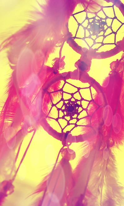 Vibrant Dreamcatcher with Ethereal Feathers