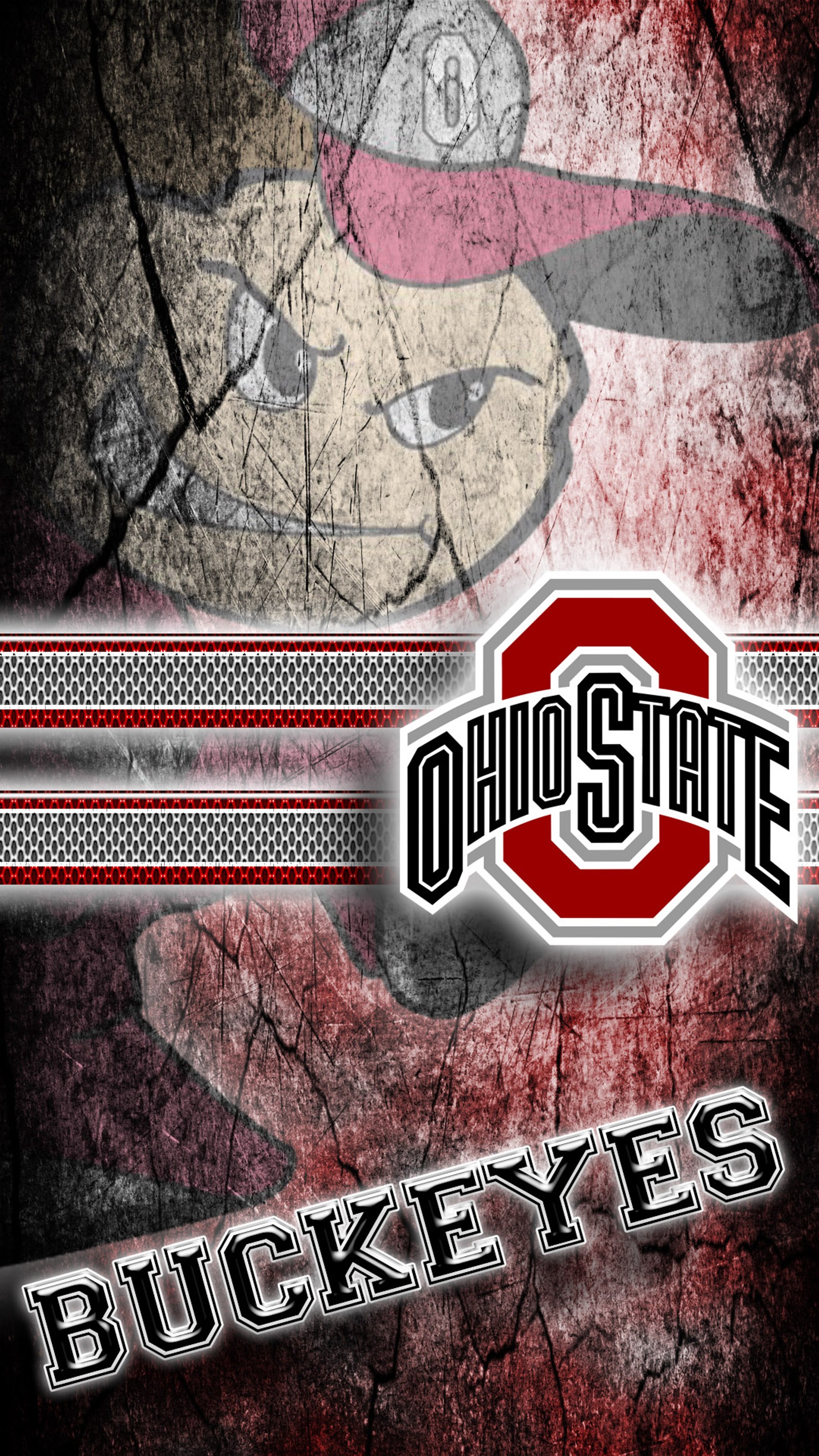 Una imagen de un logo con una gorra de béisbol sobre él (buckeyes, ohio, escuela, deportes)