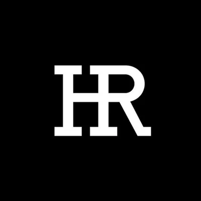 Stylized HR Monogram on Black Background