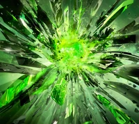 Vibrant Green Abstract Glass Burst