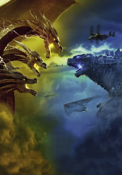 Godzilla vs. King Ghidorah: A Cosmic Showdown in the Galaxy