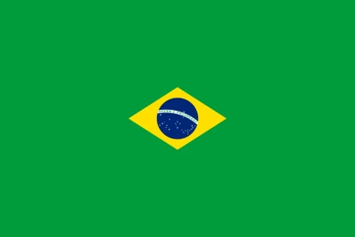 Bandera brasileña: fondo verde con rombo amarillo y globo azul