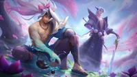 Yasuo e Yone no tema Espírito Florido - Arte de League of Legends