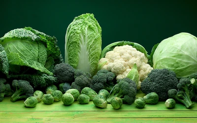 Légumes verts frais : Chou, Brocoli et Chou-fleur Arrangement