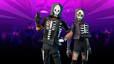 Fortnite Fortnitemares: Special Delivery Duo with Skeleton Costumes