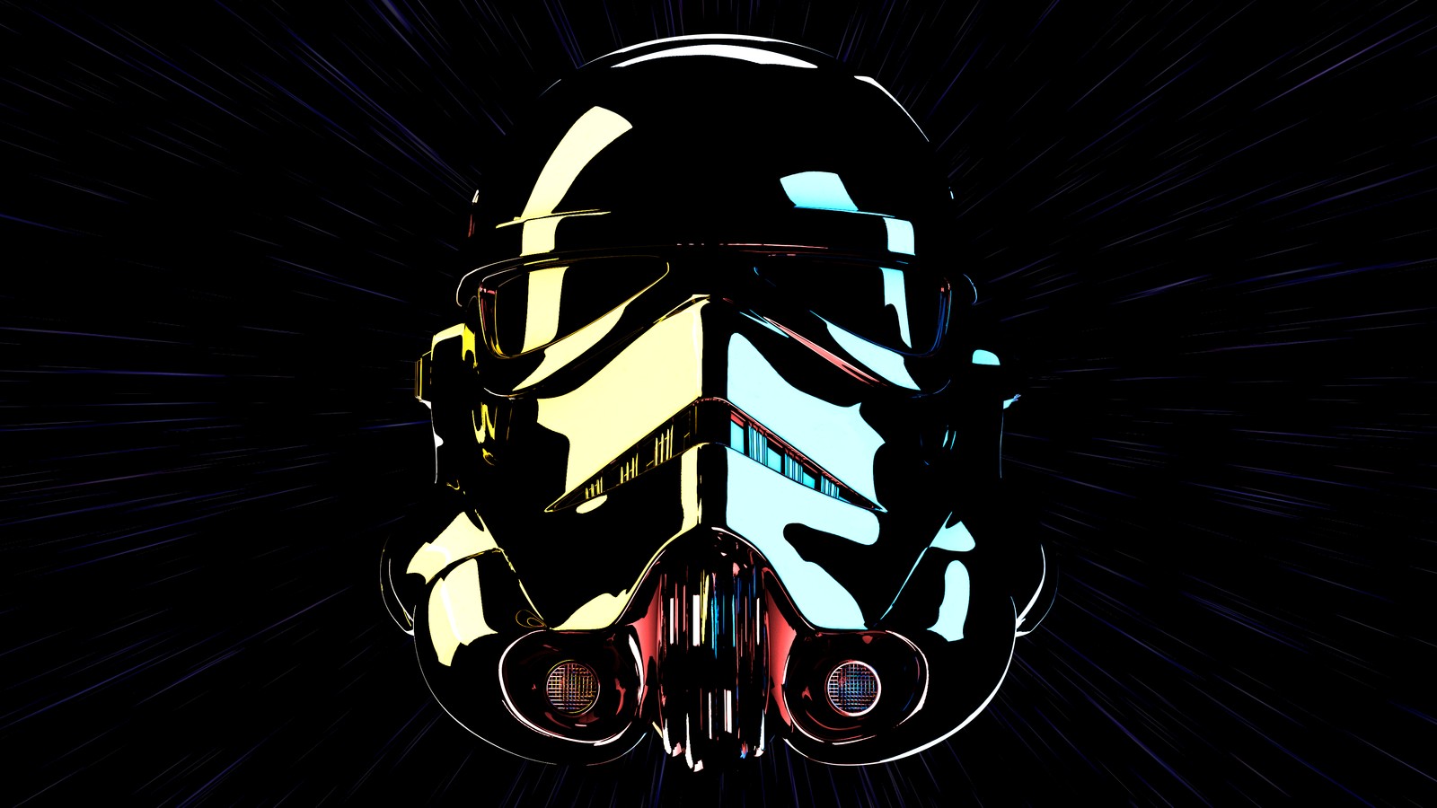 Un primer plano de un casco con tema de star wars (tropas de asalto, amoled, star wars, fondo negro, gráficos cgi)