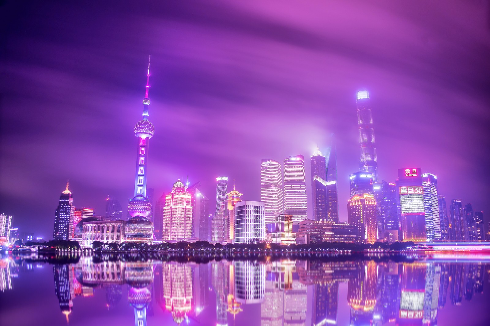 oriental pearl tower, shanghai tower, china, cityscape, city lights Download Wallpaper