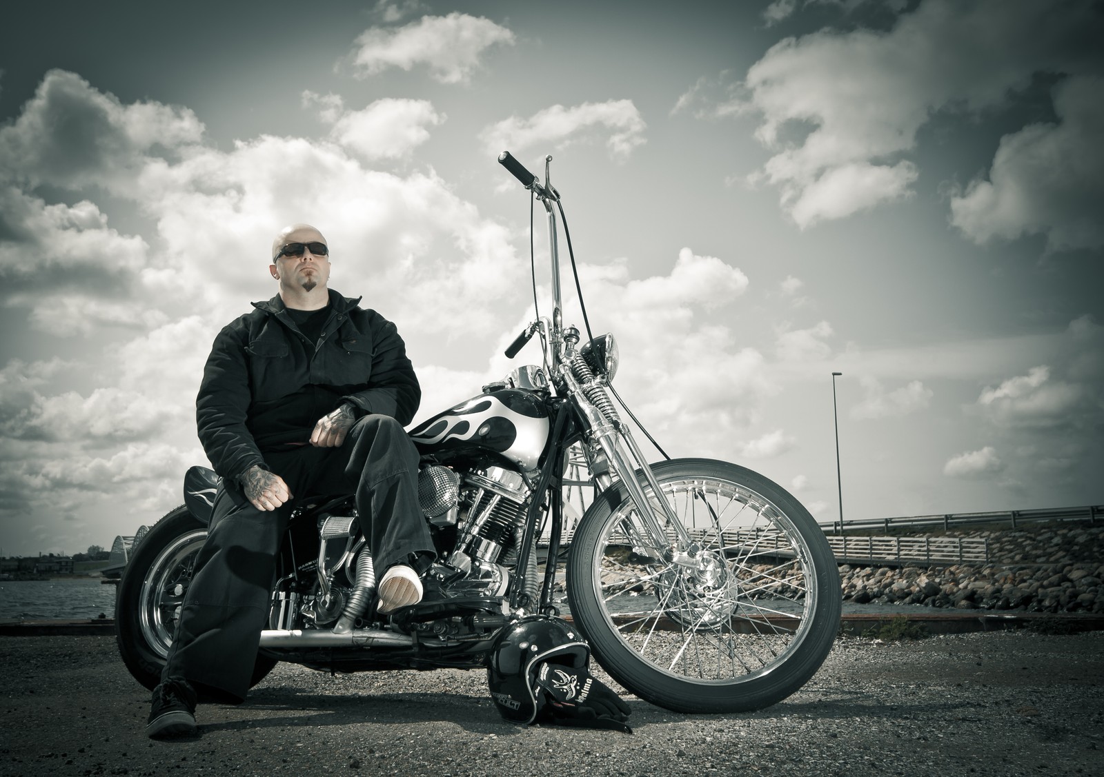 motorcycle, chopper, motorcycle club, cloud, automotive tire wallpaper