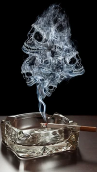 ashtray, burning, cigarette, lockscreen, skulls wallpaper