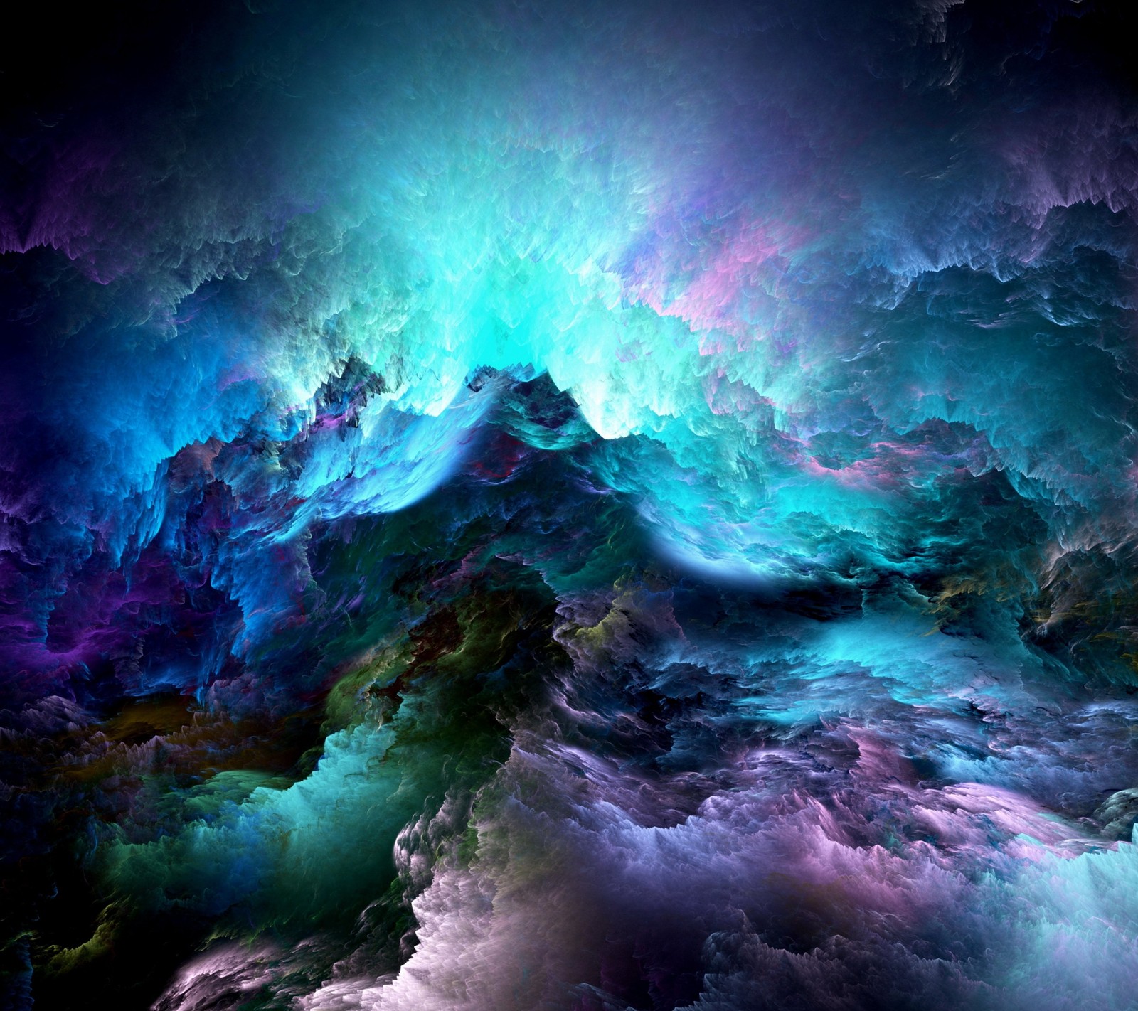 A close up of a very colorful cloud filled sky with a blue and purple light (blue, clouds, galaxy, sky, space)