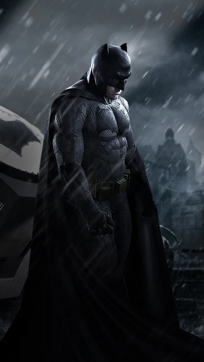 Batman in Rain: A Dark Vigilante Stands Ready