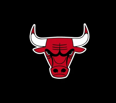 Logo des Chicago Bulls : Tête de taureau rouge féroce sur fond noir