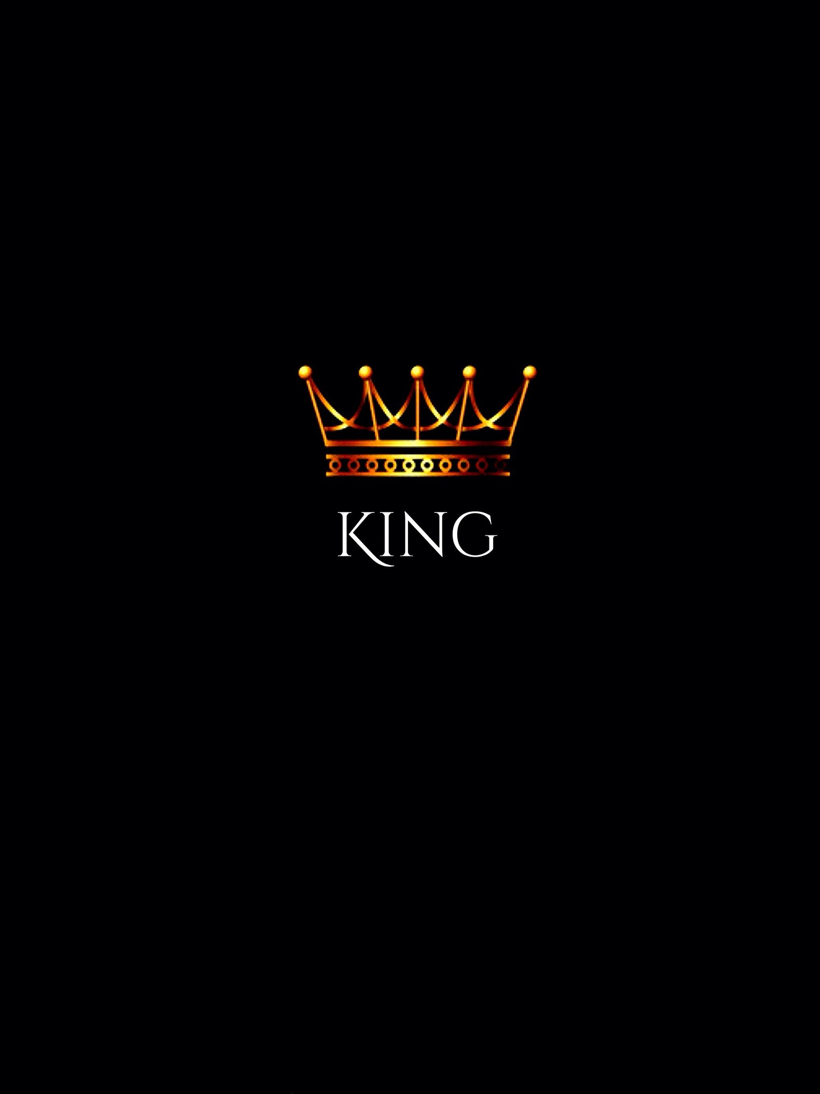 A close up of a crown on a black background with the word king (black, cool, king, male, quote)