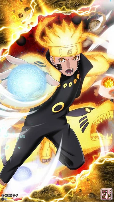 Boruto Unleashes Rasengan in a Fiery Ninja Showdown