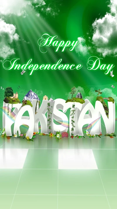 Joyeux Jour de l'Indépendance Pakistan - Célébrons le 14 août avec la nature et l'unité.