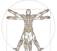 Vitruvian Iron Man: Eine von Marvel inspirierte Fusion von Kunst und Technologie