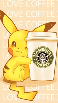 pikachu, coffee