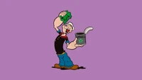 popeye, spinach, purple background, cartoon, 5k