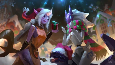 Festive Soraka and Kindred Celebrate Christmas in League of Legends