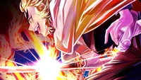 Kyojuro Rengoku entfesselt seinen feurigen Entschluss in einer dynamischen Pose, während er sein Schwert zwischen lebhaften Flammen schwingt.