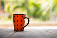 tasse, orange, vaisselle, tasse à café, nature morte