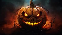 Unheimlicher Kürbislaterne: Ein gruseliges Halloween-Icon