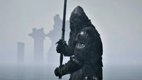 Armored Warrior in a Misty Landscape - Mortal Shell