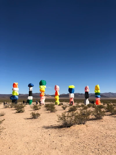 Formações rochosas coloridas no deserto de Nevada