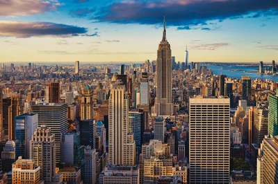 new york city, empire state building, cityscape, skyline, manhattan