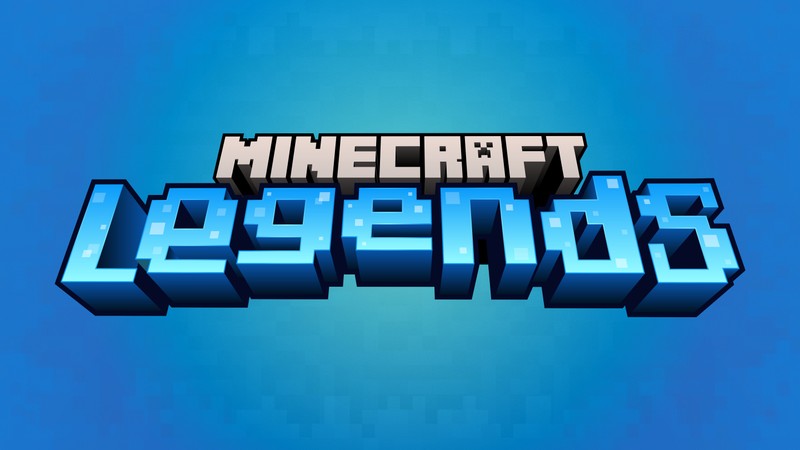 Синий фон с надписью 'minecraft legends' на нем (minecraft legends, 5k, игры 2023, компьютерные игры, nintendo switch)