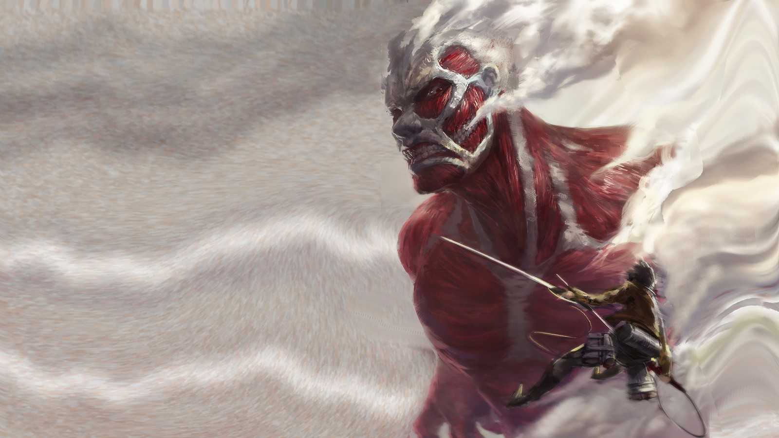 Lade kolossaler titan, attack on titan, shingeki no kyojin, anime Hintergrund herunter