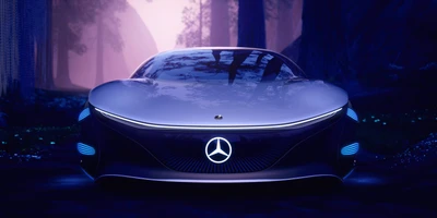 Mercedes Benz Vision AVTR: Футуристический электрический концепт-кар в мистической лесной атмосфере