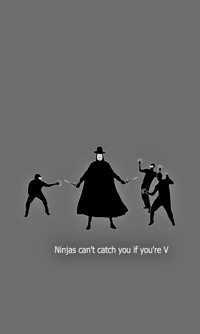 Ninjas não podem te pegar se você for V: Uma cena humorística de filme