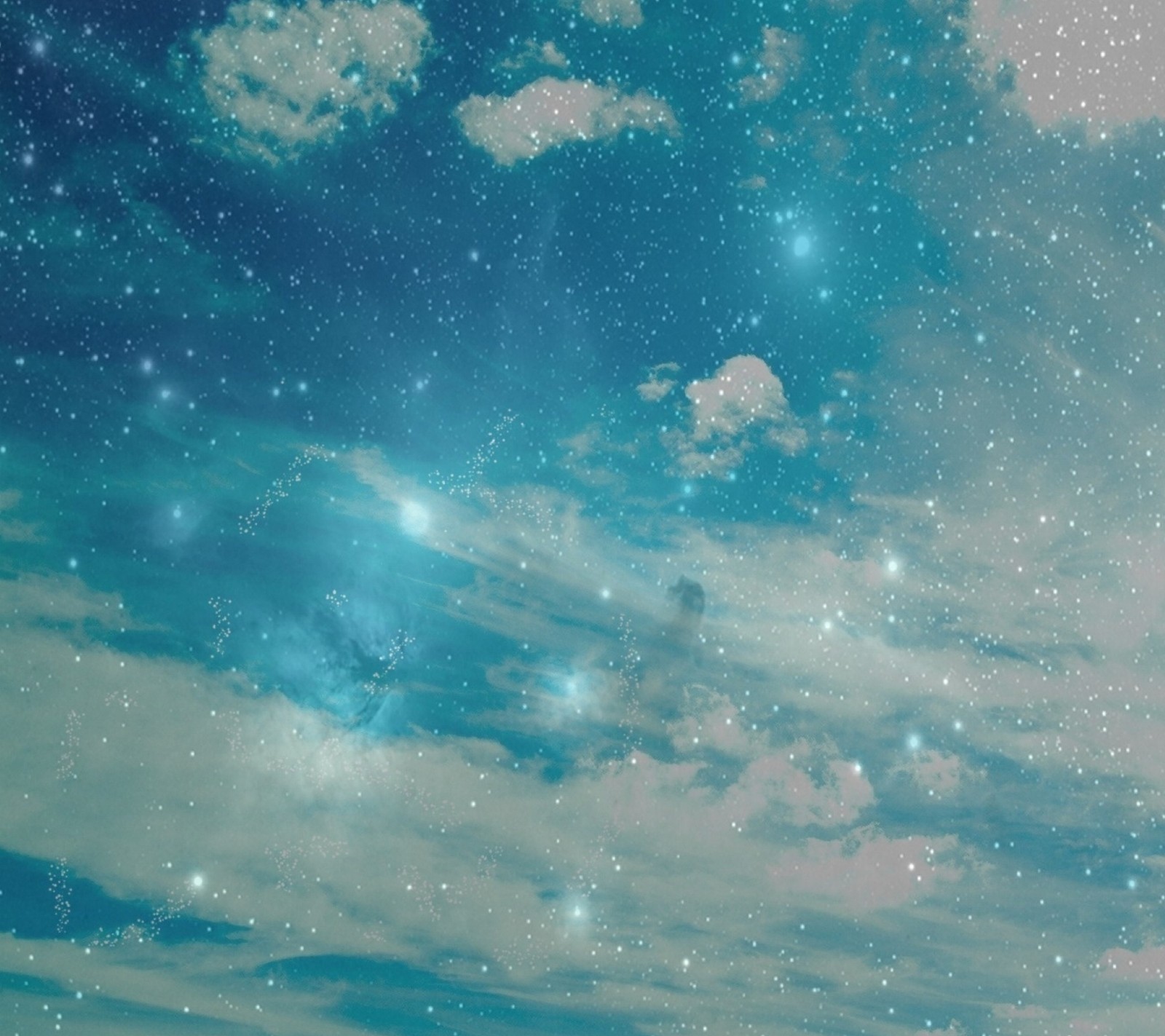 Starry sky with clouds and stars in the background (nature, sky, stars)