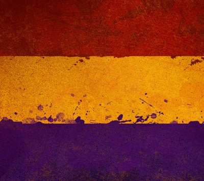 Drapeau de la Seconde République espagnole avec texture usée.