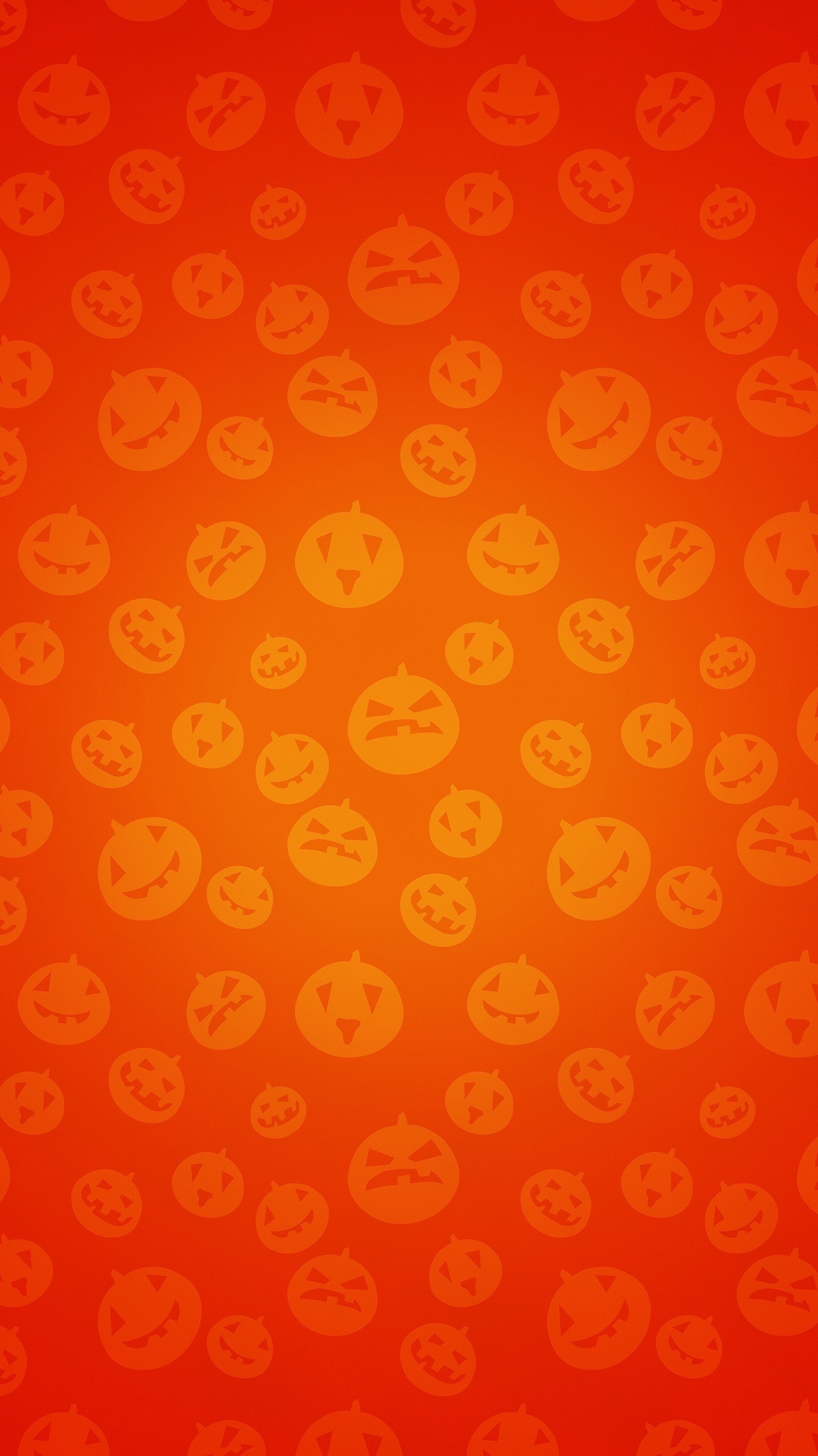 Un primer plano de un patrón de calabazas sobre un fondo rojo (halloween, pumpkin gang)