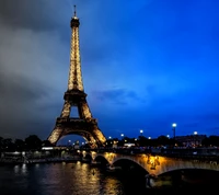 torre eiffel, noite, paris