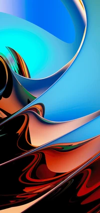 Dynamic Orange and Electric Blue Abstract Art