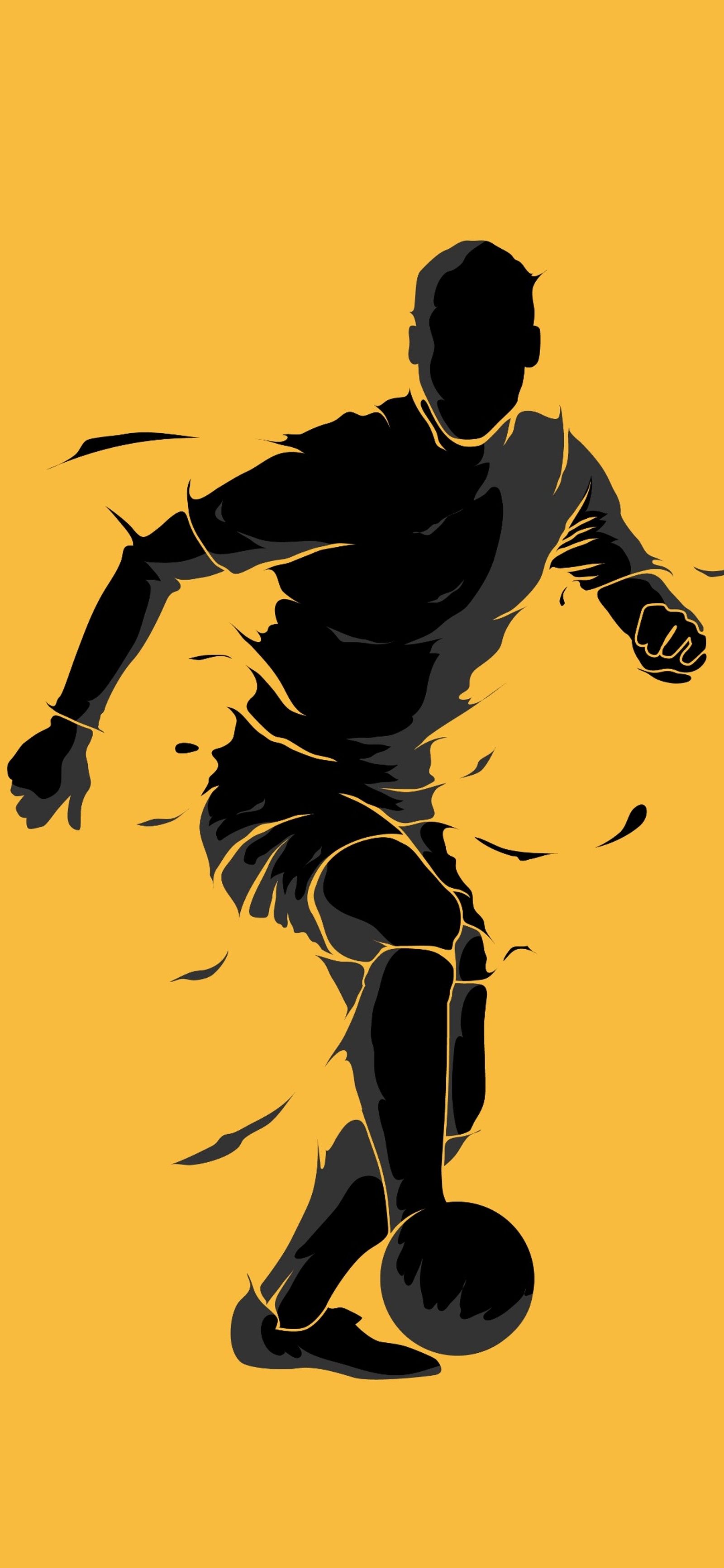 There is a man that is playing soccer on a yellow background (football player, vector graphics, sports association, ball, football)