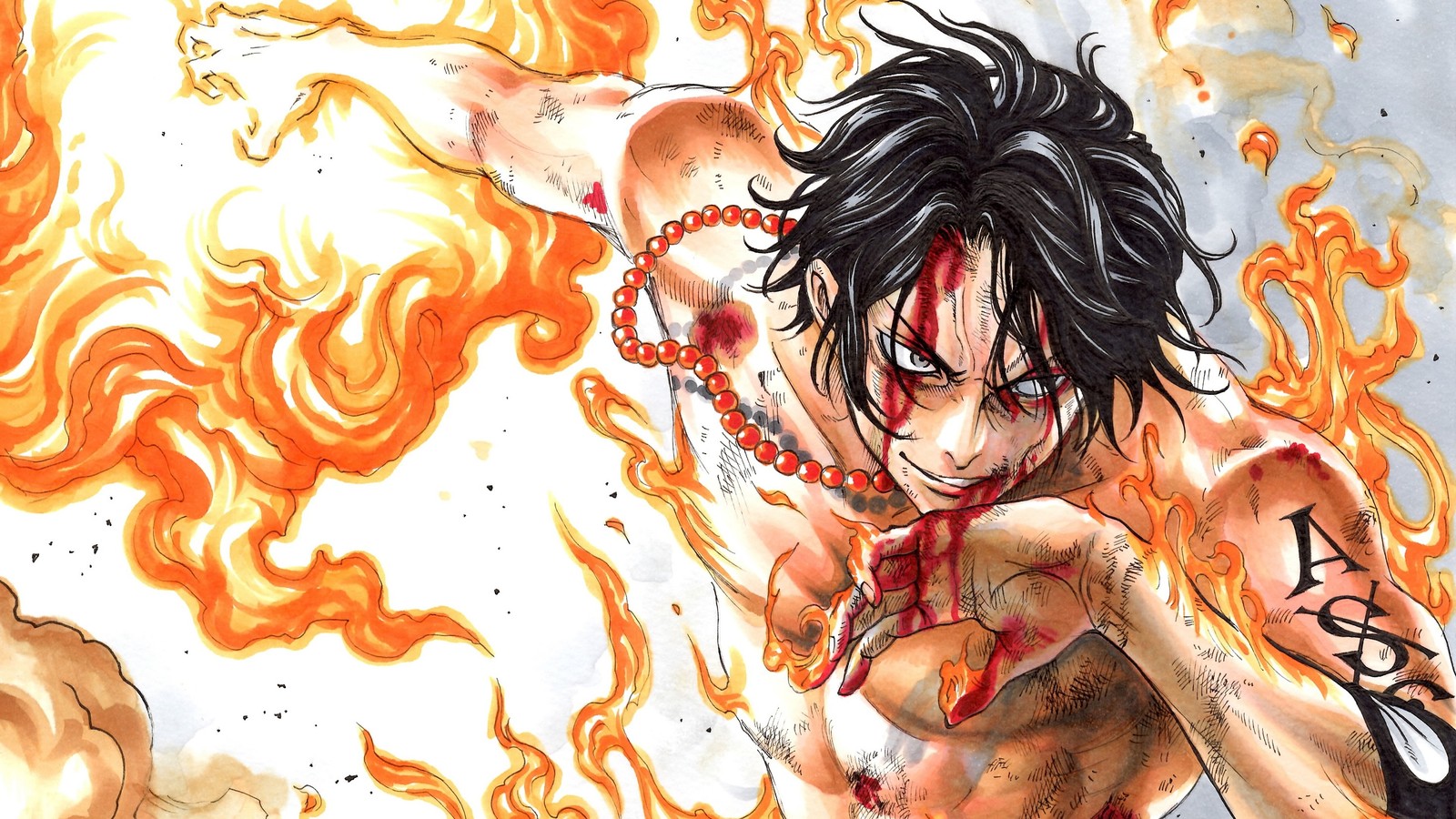 Baixar papel de parede punho de fogo, portgas d ace, one piece, anime